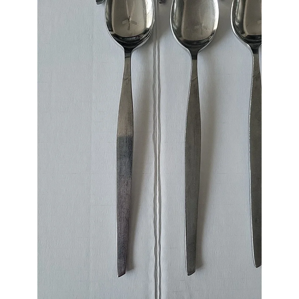N.S. Co. National Stainless Challet Japan 7 Ice Tea Spoons
